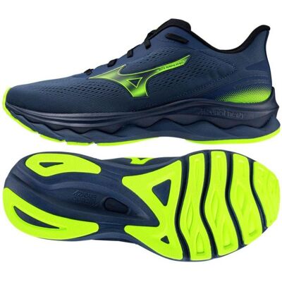 Mizuno, Hommes, Chaussures de course à pied, Wave Serene 2 Gtx (45), Bleu, Jaune - Publicité Mizuno, Hommes, Chaussures de course à pied, Wave Serene 2 Gtx (45), Bleu, Jaune - Publicité