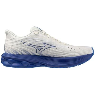 Mizuno, Hommes, Chaussures de course à pied, Wave Skyrise Chaussures pour hommes (43), Blanc, Bleu - Publicité Mizuno, Hommes, Chaussures de course à pied, Wave Skyrise Chaussures pour hommes (43), Blanc, Bleu - Publicité