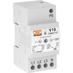 OBO Bettermann V10 CompactAS Surteneur - Type 2+3, 10kA, 255V, Signal acoustique - Publicité OBO Bettermann V10 CompactAS Surteneur - Type 2+3, 10kA, 255V, Signal acoustique - Publicité