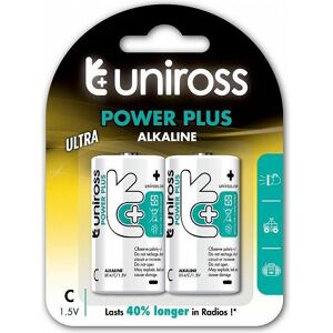 Uniross - C/LR14 Alkaline - Taille D - Batteries - Publicité Uniross - C/LR14 Alkaline - Taille D - Batteries - Publicité