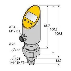 Turck - PS016V-503 - rotatif - 2 sorties transistor - Capteur de pression - Publicité Turck - PS016V-503 - rotatif - 2 sorties transistor - Capteur de pression - Publicité