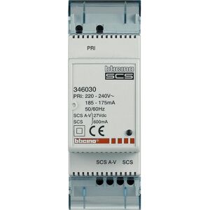Bticino, Sonnette + interphone, LEG 346030 Bloc d'alimentation AV-SCS AusBUS-AV max 600 mA 2 modules (Filaire) - Publicité Bticino, Sonnette + interphone, LEG 346030 Bloc d'alimentation AV-SCS AusBUS-AV max 600 mA 2 modules (Filaire) - Publicité