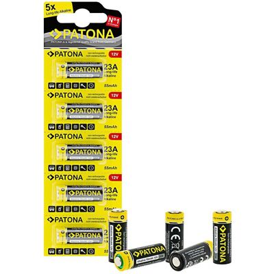 Patona Pile alcaline 23A (5 pcs, 55 mAh), Batteries + piles - Publicité Patona Pile alcaline 23A (5 pcs, 55 mAh), Batteries + piles - Publicité