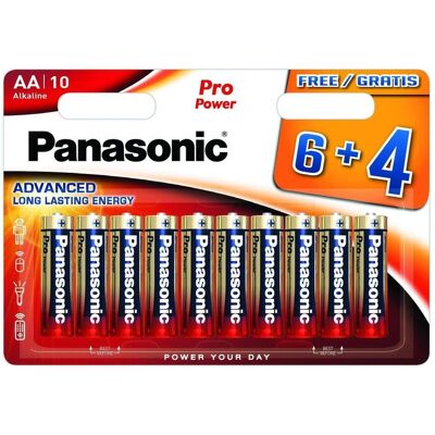 Panasonic Piles Pro Power Mignon 6+4Pack (10 pcs, AA), Batteries + piles - Publicité Panasonic Piles Pro Power Mignon 6+4Pack (10 pcs, AA), Batteries + piles - Publicité
