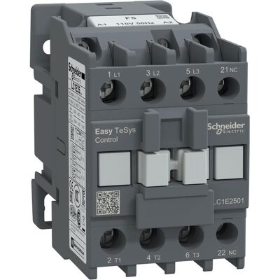 Schneider Easy TeSys Contacteur de puissance 3P 25A 1NC 110V AC 50HZ LC1E2501F5, Relai - Publicité Schneider Easy TeSys Contacteur de puissance 3P 25A 1NC 110V AC 50HZ LC1E2501F5, Relai - Publicité