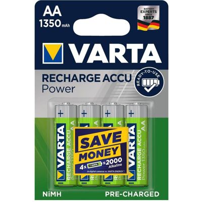 Varta Recharge de la batterie (4 pcs, AA, 1350 mAh), Batteries + piles - Publicité Varta Recharge de la batterie (4 pcs, AA, 1350 mAh), Batteries + piles - Publicité