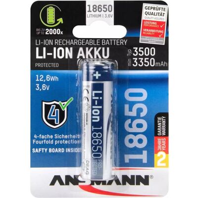 Ansmann 18650 (1 pcs, 18650, 3350 mAh), Batteries + piles - Publicité Ansmann 18650 (1 pcs, 18650, 3350 mAh), Batteries + piles - Publicité
