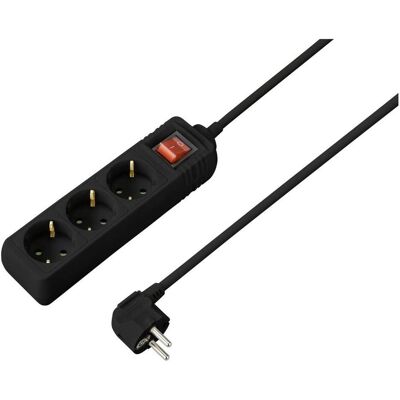 Sygonix SY-4890984 - Noir - Multiprise 3 prises avec interrupteur - Publicité Sygonix SY-4890984 - Noir - Multiprise 3 prises avec interrupteur - Publicité