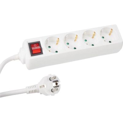 Perel Multiprise, Bandeau de 4 prises avec interrupteur 3m (4x, CEE 7/4, 3 m) - Publicité Perel Multiprise, Bandeau de 4 prises avec interrupteur 3m (4x, CEE 7/4, 3 m) - Publicité