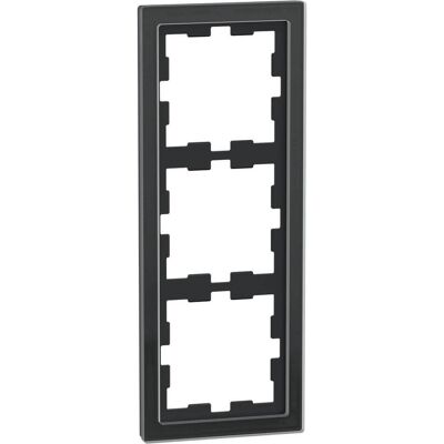 Merten MEG4030-6503 Plaque murale - Onyx noir - Verre 3-fach - Capot de commutateur - Publicité Merten MEG4030-6503 Plaque murale - Onyx noir - Verre 3-fach - Capot de commutateur - Publicité