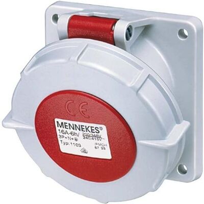 Mennekes, Prise de courant, MEN 1096 16A7P 6H400V boîte de jonction oblique, IP67 - Publicité Mennekes, Prise de courant, MEN 1096 16A7P 6H400V boîte de jonction oblique, IP67 - Publicité