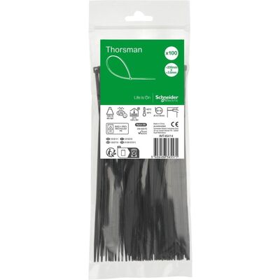 Schneider Electric IMT46414 - Attaches de câble - Noir - 100 pièces - Publicité Schneider Electric IMT46414 - Attaches de câble - Noir - 100 pièces - Publicité