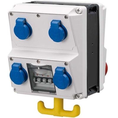 Mennekes, Distributeur de chantier, MEN 970001 AMAXX combinaison de prises, boîtier 260x225 mm (4x, CEE 16/5, CEE 32/5, CEE 7/3) - Publicité Mennekes, Distributeur de chantier, MEN 970001 AMAXX combinaison de prises, boîtier 260x225 mm (4x, CEE 16/5, CEE 32/5, CEE 7/3) - Publicité