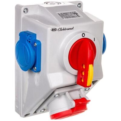 Elektromet, Prise de courant, Kit d'installation avec interrupteur O-I 1x16A 5P 400V, 2x16A 2P+Z C16-18.2N IP54 (971661) - Publicité Elektromet, Prise de courant, Kit d'installation avec interrupteur O-I 1x16A 5P 400V, 2x16A 2P+Z C16-18.2N IP54 (971661) - Publicité
