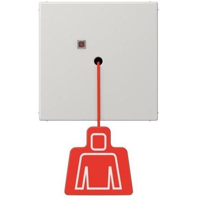 Bouton d'urgence Jung NRS LS 0834 ZT LG - avec corde de tirage - Gris clair - Publicité Bouton d'urgence Jung NRS LS 0834 ZT LG - avec corde de tirage - Gris clair - Publicité