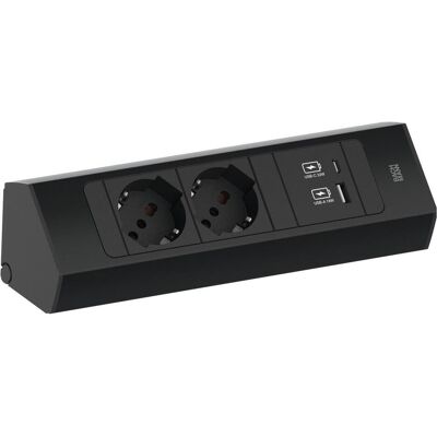 Bachmann - CASIA 2 - 2xP40 - 1xUSB A/C 22W - Multiprise - Publicité Bachmann - CASIA 2 - 2xP40 - 1xUSB A/C 22W - Multiprise - Publicité