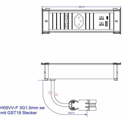 Bachmann, Multiprise, KAPSA S 1xCH 1xUSB A&C 22W 0,2m GST18 Suisse (1x, Type 13) - Publicité Bachmann, Multiprise, KAPSA S 1xCH 1xUSB A&C 22W 0,2m GST18 Suisse (1x, Type 13) - Publicité