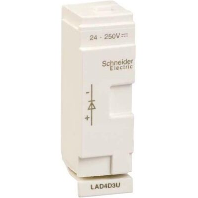 Schneider Electric LAD4D3U Module de suppression - Diode, 24-250V DC, 3P/4P - Publicité Schneider Electric LAD4D3U Module de suppression - Diode, 24-250V DC, 3P/4P - Publicité
