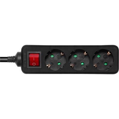 Deltaco Multiprise, GT-0362 power extension 3 AC outlet(s) Indoor Black (3x, CEE 7/3, 5 m) - Publicité Deltaco Multiprise, GT-0362 power extension 3 AC outlet(s) Indoor Black (3x, CEE 7/3, 5 m) - Publicité
