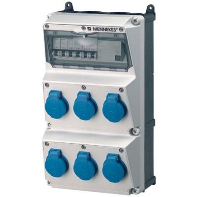 Mennekes 930001 Boîte de distribution électrique - 6 prises IP44 - Publicité Mennekes 930001 Boîte de distribution électrique - 6 prises IP44 - Publicité