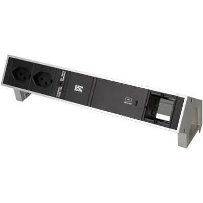 Bachmann, Multiprise, DESK 2 bâtis de prises de table, 2x T13, 1x USB C, 1x Custom (2x, Type 13) - Publicité Bachmann, Multiprise, DESK 2 bâtis de prises de table, 2x T13, 1x USB C, 1x Custom (2x, Type 13) - Publicité