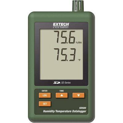 Extech Enregistreur de données multiples SD500, Thermomètre + hygromètre, Vert - Publicité Extech Enregistreur de données multiples SD500, Thermomètre + hygromètre, Vert - Publicité
