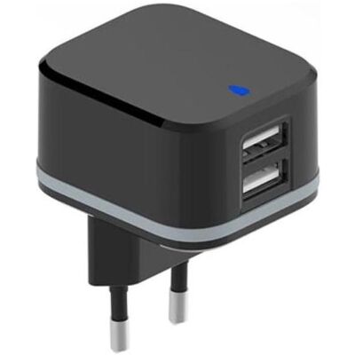 Velleman CHARGEUR COMPACT AVEC 2 CONNEXIONS USB - 5 V - 4.8 A max. - 24 W. max. - NOIR (24 W, 2 ports), Chargeur USB, Noir - Publicité Velleman CHARGEUR COMPACT AVEC 2 CONNEXIONS USB - 5 V - 4.8 A max. - 24 W. max. - NOIR (24 W, 2 ports), Chargeur USB, Noir - Publicité