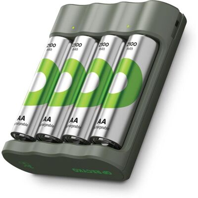GP Batteries GP ReCyko Everyday Battery Charger, B441 (USB), incl. 4 x AA 2100 mAh Batteries (4 pcs, AA, Piles rechargeables + chargeur), Chargeur de batterie - Publicité GP Batteries GP ReCyko Everyday Battery Charger, B441 (USB), incl. 4 x AA 2100 mAh Batteries (4 pcs, AA, Piles rechargeables + chargeur), Chargeur de batterie - Publicité