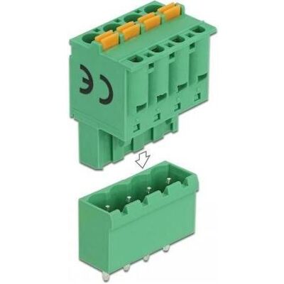 Delock Kit de borniers pour platine 4 broches 5,08 mm pas vertical, Câble + prise électronique, Vert - Publicité Delock Kit de borniers pour platine 4 broches 5,08 mm pas vertical, Câble + prise électronique, Vert - Publicité