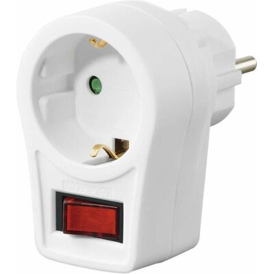 Hama Minuterie, Adaptateur de prise, prise de courant de sécurité, interrupteur, blanc (Type F) - Publicité Hama Minuterie, Adaptateur de prise, prise de courant de sécurité, interrupteur, blanc (Type F) - Publicité