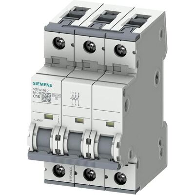 Disjoncteur Siemens Sentron - 3P, 16A, Type C, 10kA - Publicité Disjoncteur Siemens Sentron - 3P, 16A, Type C, 10kA - Publicité