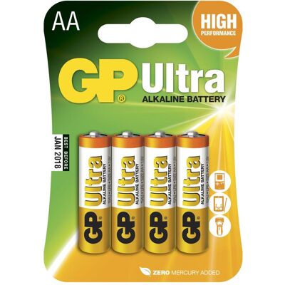 GP Batteries Ultra (4 pcs, AA), Batteries + piles - Publicité GP Batteries Ultra (4 pcs, AA), Batteries + piles - Publicité