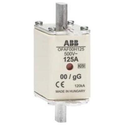 ABB, Fusible, OFAF000H Cartouche fusible NH00, 500V / 125A, gG DIN IEC 60269-1-2 (125 A) - Publicité ABB, Fusible, OFAF000H Cartouche fusible NH00, 500V / 125A, gG DIN IEC 60269-1-2 (125 A) - Publicité