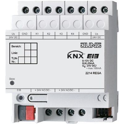 JUNG 2214REGA Entrée analogique KNX 4 canaux - Publicité JUNG 2214REGA Entrée analogique KNX 4 canaux - Publicité