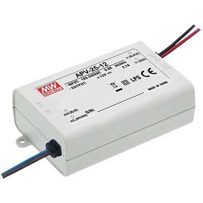 MeanWell, Éclairage : accessoires, MEAN WELL APV-25-12, Weiss, 90 - 264 V, 47 - 63 Hz, 84 mm, 29,5 mm, 57 mm - Publicité MeanWell, Éclairage : accessoires, MEAN WELL APV-25-12, Weiss, 90 - 264 V, 47 - 63 Hz, 84 mm, 29,5 mm, 57 mm - Publicité