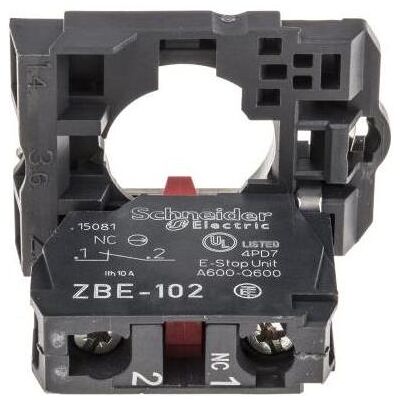 Schneider Electric Bloc de contact avec manchette de fixation 1NC, Bouton + interrupteur - Publicité Schneider Electric Bloc de contact avec manchette de fixation 1NC, Bouton + interrupteur - Publicité