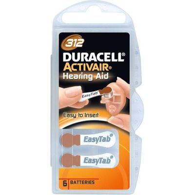 Duracell EasyTab 312 - Batterie 6 x PR41 - Zinc-Air (6 pcs, A312), Batteries + piles - Publicité Duracell EasyTab 312 - Batterie 6 x PR41 - Zinc-Air (6 pcs, A312), Batteries + piles - Publicité