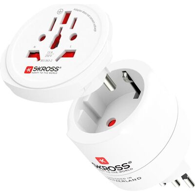 Skross, Adaptateur de voyage, Combo World to Switzerland + Italy + Brasil - Publicité Skross, Adaptateur de voyage, Combo World to Switzerland + Italy + Brasil - Publicité