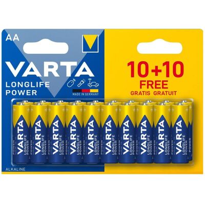Varta Pack Longlife Power AA (20 pcs, AA, 2960 mAh), Batteries + piles - Publicité Varta Pack Longlife Power AA (20 pcs, AA, 2960 mAh), Batteries + piles - Publicité