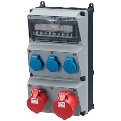 Mennekes, Distributeur de chantier, MEN 930030 Combinaison de prises AMAXX 390x225mm IP44 (3x, CEE 16/5, CEE 32/5, CEE 7/4) - Publicité Mennekes, Distributeur de chantier, MEN 930030 Combinaison de prises AMAXX 390x225mm IP44 (3x, CEE 16/5, CEE 32/5, CEE 7/4) - Publicité