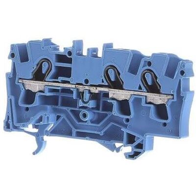 Wago Bornier rail DIN 3 x 4 mm2 bleu (Divers), Accessoires électroniques + boîtier, Bleu - Publicité Wago Bornier rail DIN 3 x 4 mm2 bleu (Divers), Accessoires électroniques + boîtier, Bleu - Publicité
