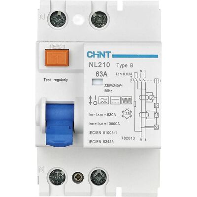 Chint, Disjoncteur, 782012 NL210 1PN 40A 30mA B 10kA Disjoncteur différentiel B/10 kA unipolaire 40A 0.03A 240V - Publicité Chint, Disjoncteur, 782012 NL210 1PN 40A 30mA B 10kA Disjoncteur différentiel B/10 kA unipolaire 40A 0.03A 240V - Publicité