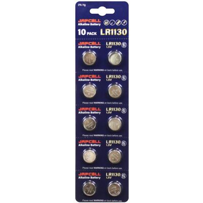 Japcell Alcaline LR1130 / LR54 (10 pcs, AG10), Batteries + piles - Publicité Japcell Alcaline LR1130 / LR54 (10 pcs, AG10), Batteries + piles - Publicité
