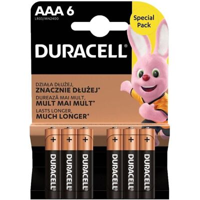 Duracell LR03/AAA Blister 6 (6 pcs, AAA), Batteries + piles - Publicité Duracell LR03/AAA Blister 6 (6 pcs, AAA), Batteries + piles - Publicité