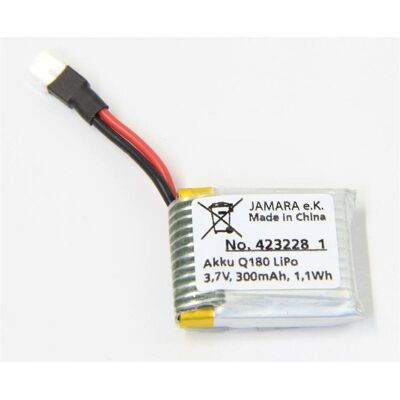 Jamara Accu Q180 / Q4X Lipo 3,7V 300mAh (300 mAh, 3.70 V) - Publicité Jamara Accu Q180 / Q4X Lipo 3,7V 300mAh (300 mAh, 3.70 V) - Publicité