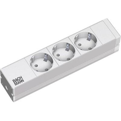Bachmann 333.417 Multiprise - 3 prises Schuko, aluminium, 10 pouces - Publicité Bachmann 333.417 Multiprise - 3 prises Schuko, aluminium, 10 pouces - Publicité