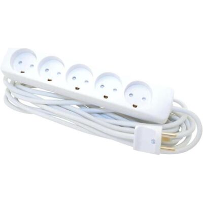 Line, Multiprise, Stikdåse 5R Hvid M/J 5 mètres (5x, 5 m) - Publicité Line, Multiprise, Stikdåse 5R Hvid M/J 5 mètres (5x, 5 m) - Publicité