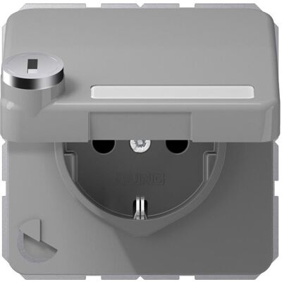 Jung CD 1520 NAKLSL GR - Prise Schuko encastrée 16A 250V avec couvercle - Publicité Jung CD 1520 NAKLSL GR - Prise Schuko encastrée 16A 250V avec couvercle - Publicité