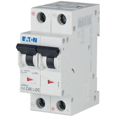 Eaton FAZ-C40/2-DC Disjoncteur 2P DC - 40A, IP20 - Publicité Eaton FAZ-C40/2-DC Disjoncteur 2P DC - 40A, IP20 - Publicité