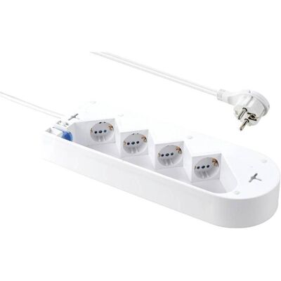 Sygonix SY-5228510 Multiprise avec Interrupteur - 4 Prises - Blanc - Publicité Sygonix SY-5228510 Multiprise avec Interrupteur - 4 Prises - Blanc - Publicité